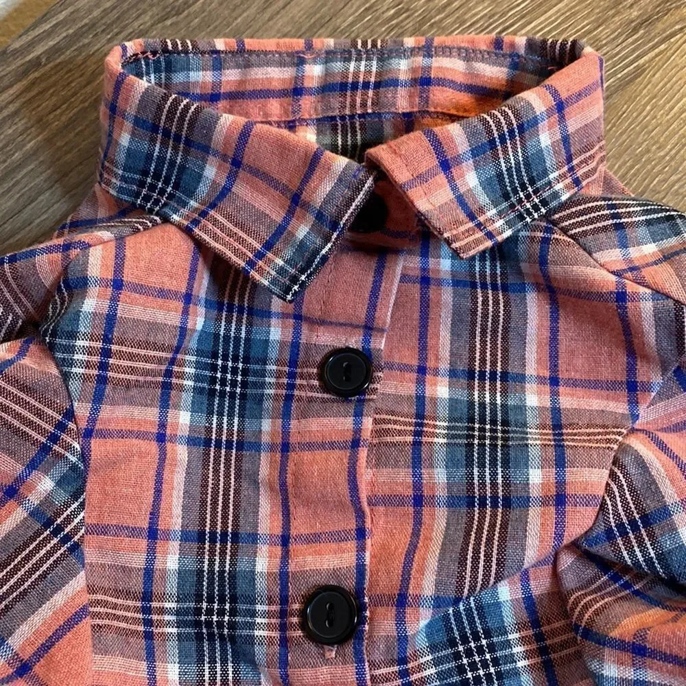 Plaid Button Down Summer Dog Shirt